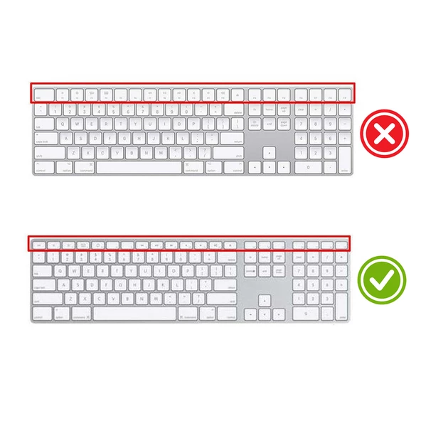 F Klavye Apple Magic Keyboard-1 Kılıf F-Türkçe (UK-US) Numerik DaktiloTip Baskı A1243 ile Uyumlu - 2