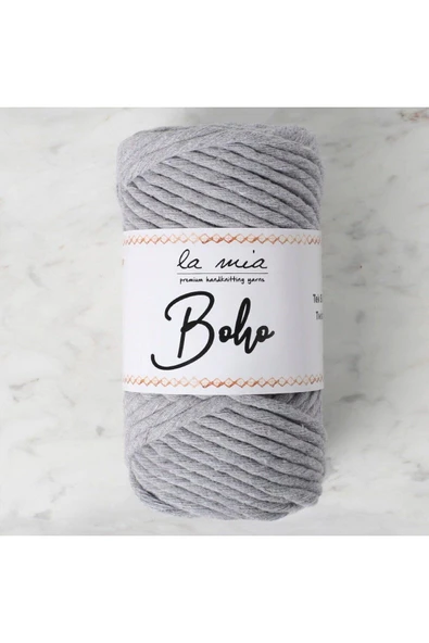 KUZGUN ONLİNE SHOP La Mia Boho Gri Büküm Makrome İpi - L031 - 33986