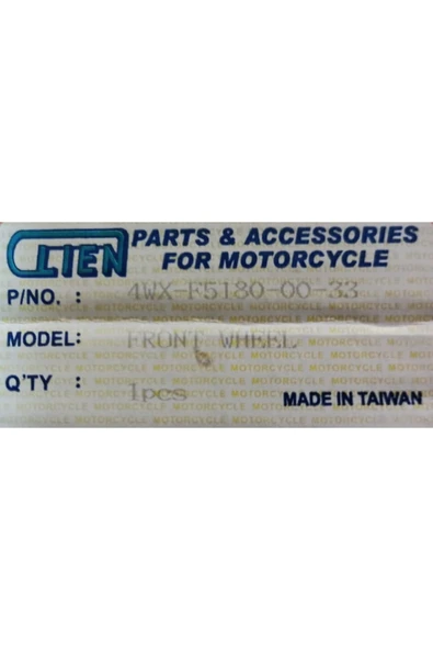 Yamaha Bws100 Ön Jant Taıwan Malı - Resim 5