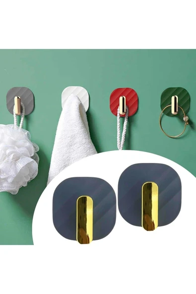 KUZGUN ONLİNE SHOP BUFFER®  2li Yapışkanlı Retro Askılık Dolap Kapak Kulpu Gri