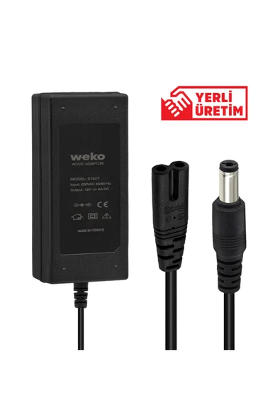 KUZGUN ONLİNE SHOP 12 VOLT - 5 AMPER 5.5*2.5 UÇLU YERLİ ÜRETİM PLASTİK KASA MASAÜSTÜ ADAPTÖR