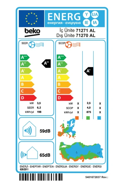 Beko   71270 AL A++ 12000 BTU Duvar Tipi Klima - Resim 6