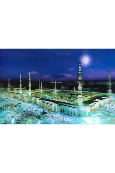 KUZGUN ONLİNE SHOP 3 Boyutlu Resim  Ekstra Çözünürlüğe Sahip Medine Resmi Tablosu 40x60 cm