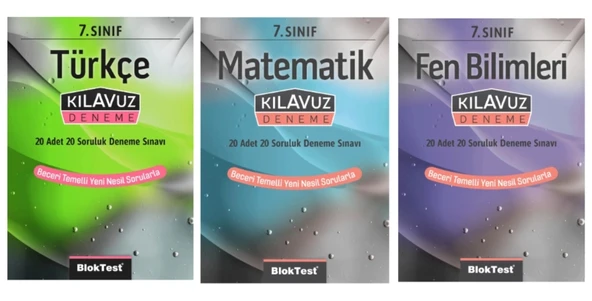 TUDEM YAYINLARI 7.SINIF TÜRKÇE - MATEMATİK - FEN BİLİMLERİ 20 SORULUK 20 Lİ DENEME