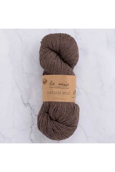 KUZGUN ONLİNE SHOP La Mia Natural Wool Koyu Kahverengi El Örgü İpi - H6 - 33603