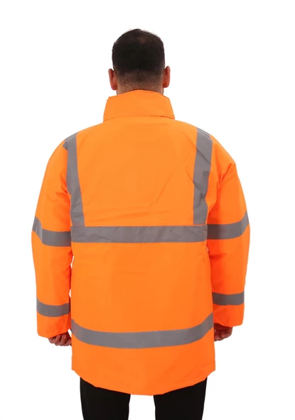 Bestguard Yüksek Görünürlüklü İşçi Parkası - İş Parkası - Yüksek Görünümlü Parka - 9