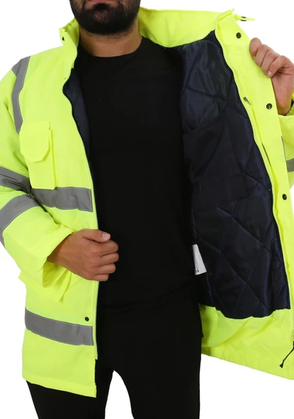 Bestguard Yüksek Görünürlüklü İşçi Parkası - İş Parkası - Yüksek Görünümlü Parka - 5