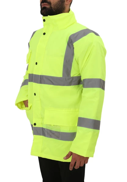 Bestguard Yüksek Görünürlüklü İşçi Parkası - İş Parkası - Yüksek Görünümlü Parka