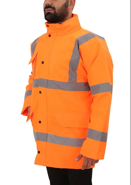 Bestguard Yüksek Görünürlüklü İşçi Parkası - İş Parkası - Yüksek Görünümlü Parka - 7