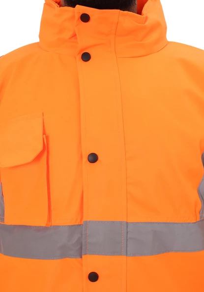 Bestguard Yüksek Görünürlüklü İşçi Parkası - İş Parkası - Yüksek Görünümlü Parka - 8