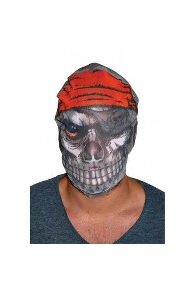 KUZGUN ONLİNE SHOP Kafaya Geçmeli Bez Korsan Maskesi 3D Baskılı