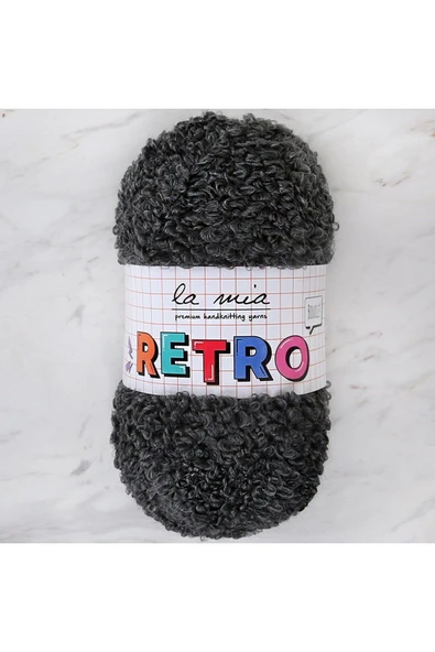 KUZGUN ONLİNE SHOP La Mia RETRO Koyu Gri El Örgü İpi - LM6802