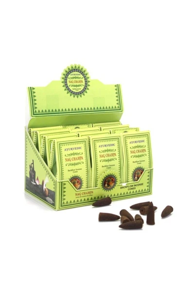 KUZGUN ONLİNE SHOP Ayurvedic Konik (Geri Akış) Tütsü Nag Champa Aromalı