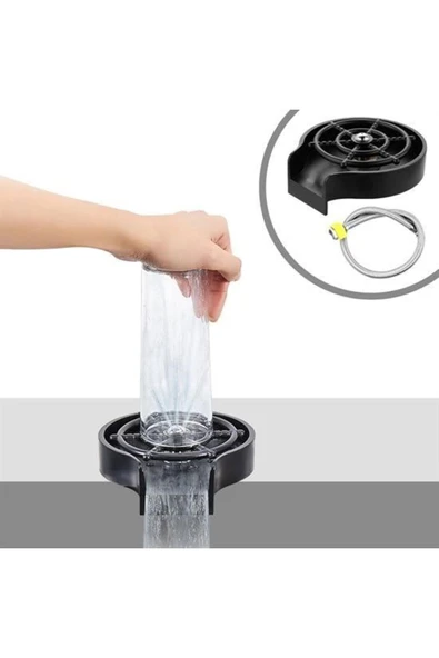 KUZGUN ONLİNE SHOP BUFFER® Yüksek Basınçlı Otomatik Bardak Yıkama Aparatı Mutfak Lavaboları İçin Hızlı Kupa Durulayıcı