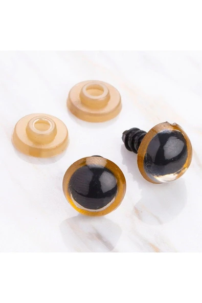 KUZGUN ONLİNE SHOP Loren 12 mm Açık Kahverengi 5 Çift Amigurumi Göz