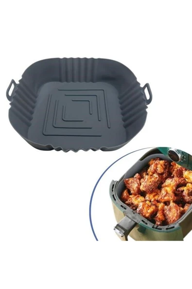 MİRACLE OMNİ Renkli Isıya Dayanıklı Yıkanılabilir Silikon Fırın Airfryer Kare Model Pişirme Matı 20 Cm