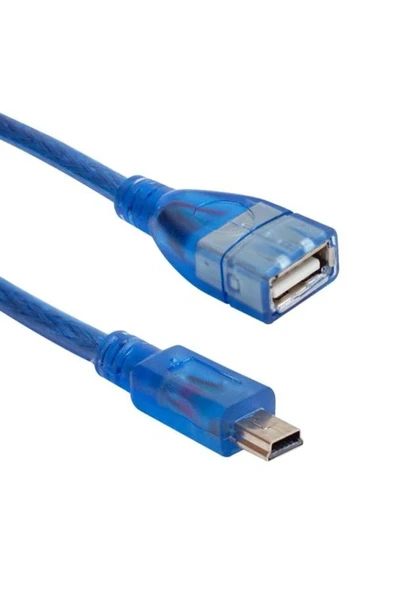 GO İTHALAT Power Usb 5 Pin Erkek-usb Dişi 1 Metre Mavi Kablo