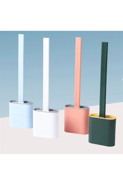 ALTINPAZAR Buffer® Duvara Monte Edilebilir Kapaklı Askılı Klozet Yumuşak Silikon Başlıklı Tuvalet Fırçası Seti