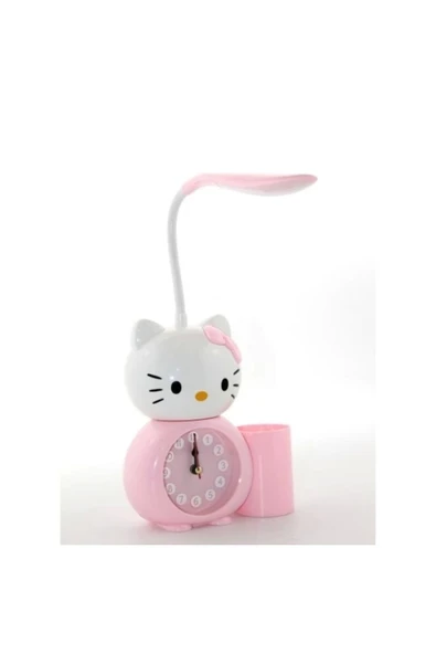 COLLECTİON Hello Kitty Masa Lambası Saat Ve Kalemlik