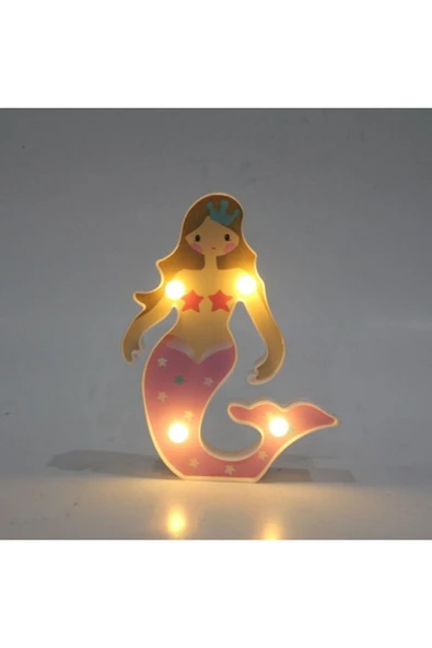 JUJİKIRTASİYE Mini Deniz Kızı Led Lamba