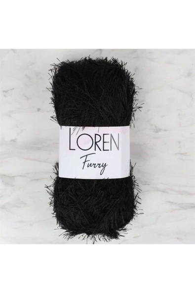 SYLAR Loren Furry Siyah El Örgü İpi - RF1001 - 34066
