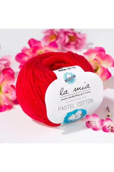 A Y GRANDSTORE La Mia Pastel Cotton Kırmızı El Örgü İpi - L004 - 33611