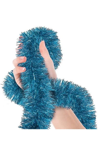 YENİBAZAAR Parti Için Sim Süs 2 Metre Uzunluk 8 Cm Genişlik Açık Mavi Renk Ithal