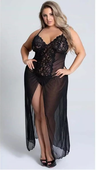 Büyük Beden Uzun Gecelik ürün görseli