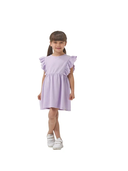 Kolu Fırfırlı Kız Çocuk Elbise - 2