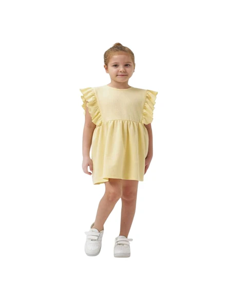 Kolu Fırfırlı Kız Çocuk Elbise - 10