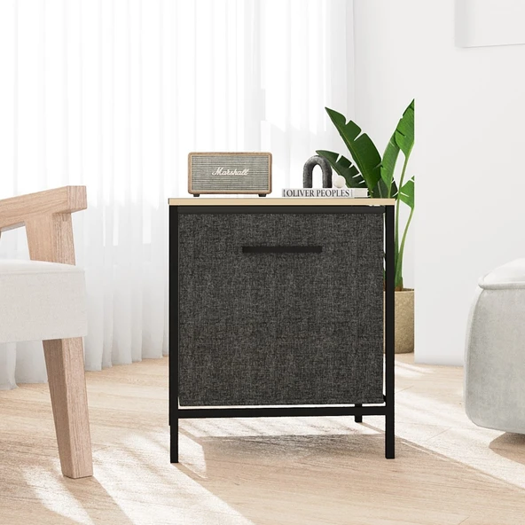 Çok Amaçlı Dolap 1 Çekmeceli Komodin Sehpa Füme 1593 - 3