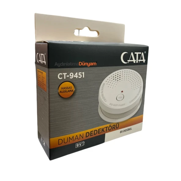Ct-9451 Pilli Duman Dedektörü Kablosuz Yangın Alarm Sensörü - 5