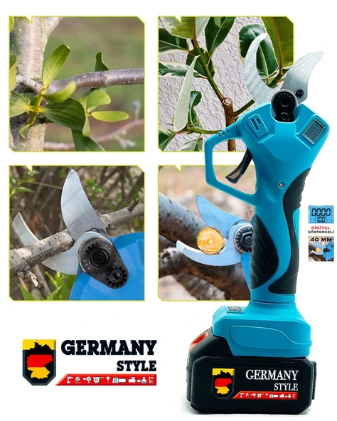Germany Style Easycut  4 Akülü Dijital Ekran 40MM Budama Makinesi Dal Budama Testeresi İkili Set - 4