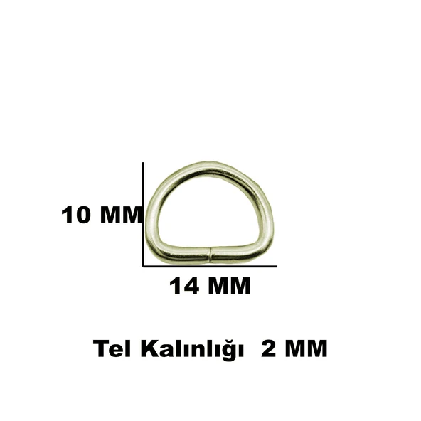 Anahtarlık Montaj Halkası D Çanta Bağlantı Halkası 14x10 MM (1000 Adet)  Gümüş - 5