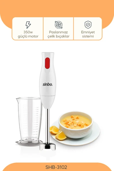 Sinbo SHB 3102 El blenderi 350 W Beyaz