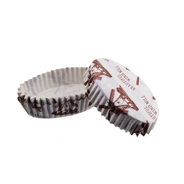 Cupcake Kalıbı Pet Kapsül Oval Ruzgar Türübünü Desenli Kek Kalıbı (100 Adet) F11