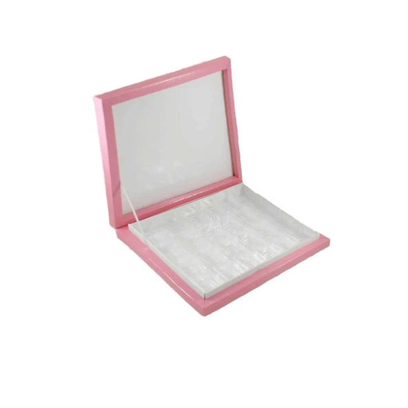 Karton Çikolata Kutusu 9 lu Separatörlü 18X19 CM  Pembe