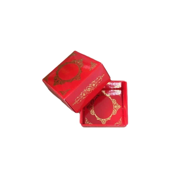 Komple Karton Kutu Saray Desen Gold Yaldız 4X4X2 CM (50 Adet)  Kırmızı - 2