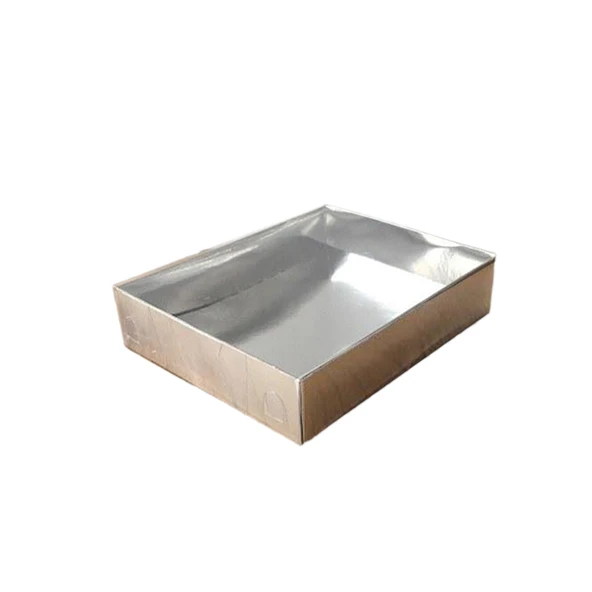 Asetat Kapaklı Karton Kutu 12X15X3 (25 Adet)  Metalik Gümüş
