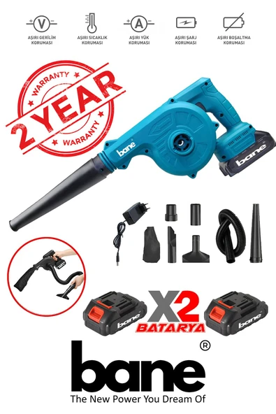 Profesyonellerin Tercihi! - Akülü Devir Ayarlı Şarjlı Hava Üfleme Çekme Toz Toplama Süpürge Makinesi