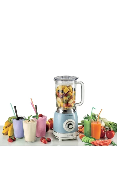 ARIETE Vintage Cam Blender Mavi 1000w - Resim 4