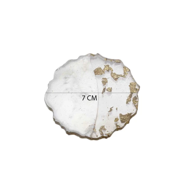 Epoksi Magnet Tırtıklı  Varaklı Yarısı Şeffaf  7 CM  (10 Adet)   Altın