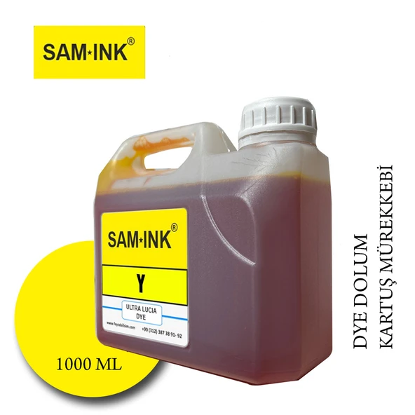 Feyink Samink Canon Pro Serisi Plotter DYE Kartuş Dolum Mürekkebi PFI-1300 PFI-1700 Y (Yellow) -1000ml- - 1