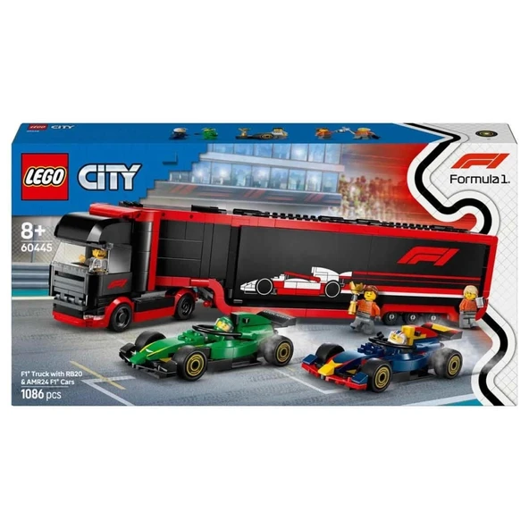 Nessiworld LEGO City RB20 ve AMR24 F1 Arabalı F1 Kamyonu 60445 - 5