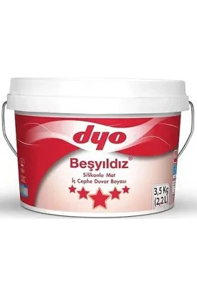 Dyo Beşyıldız Silikonlu Mat İç Cephe Boyası Beyaz 3.5 Kg