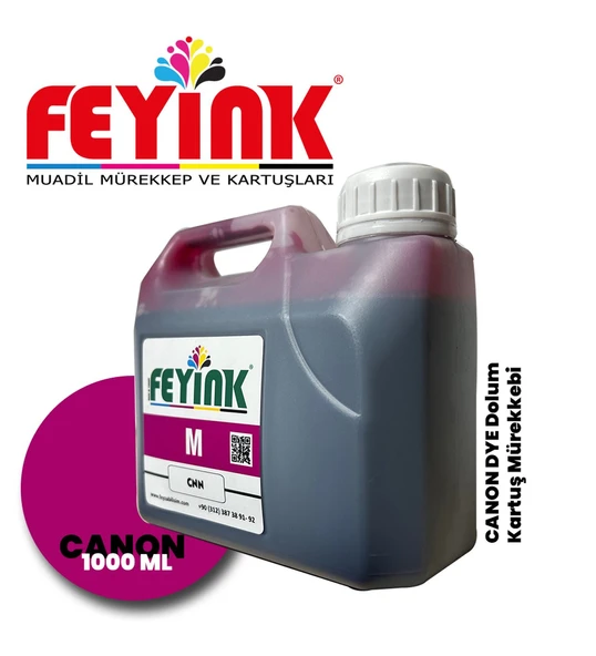 Feyink Canon Pro Serisi Plotter DYE Kartuş Dolum Mürekkebi PFI-1300 PFI-1700 M (Magenta) -1000ml-