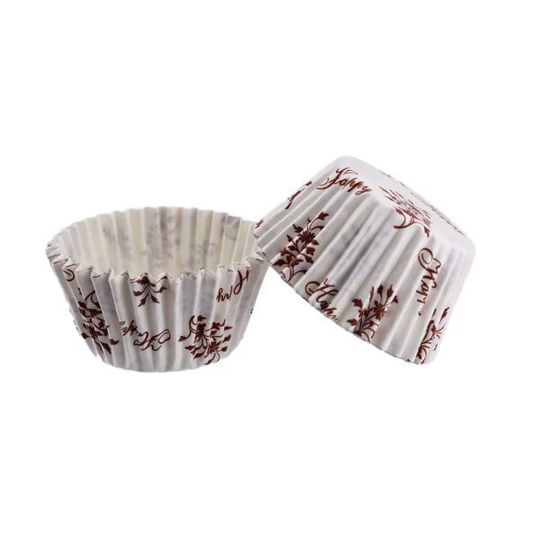 Cupcake Kalıbı Pet Kapsül  Kek Kalıbı 48X34 MM (100 Adet)  Sarmaşık Desenli