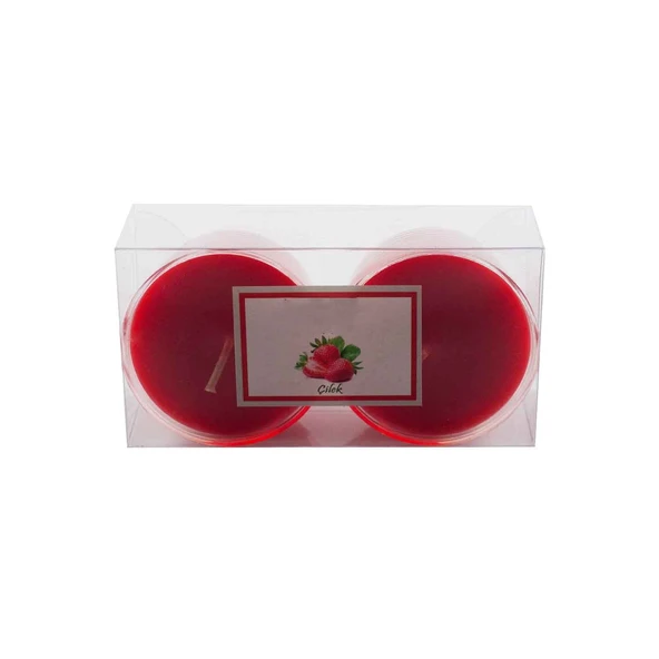 Kapsül Mum 3x5.5 CM  İkili  Akrilik Kapsül   Kırmızı