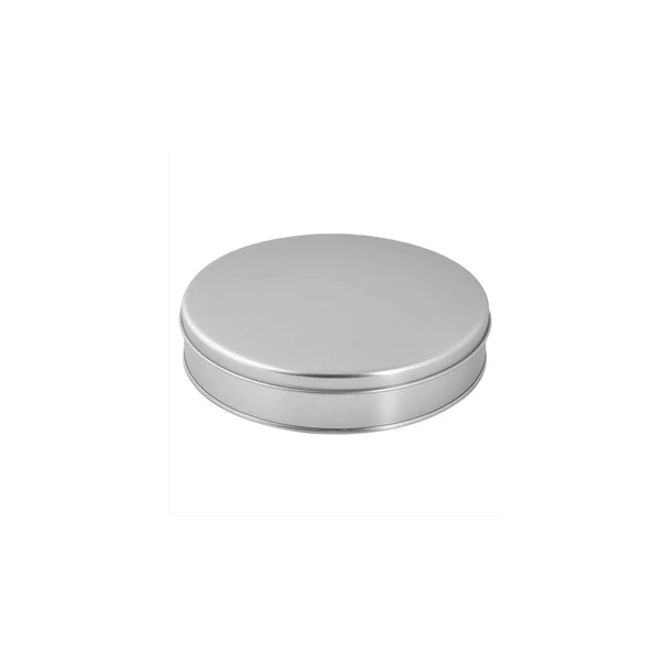 Yuvarlak Teneke Kutu Bal Ve Şeker Kutusu 7x2  CM (12 Adet)  Gümüş