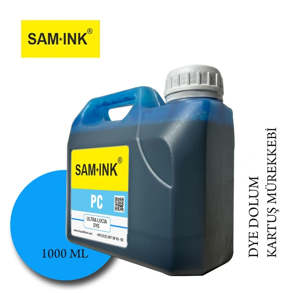 Feyink Samink Canon Pro Serisi Plotter DYE Kartuş Dolum Mürekkebi PFI-1300 PFI-1700 PC (Photo Cyan) -1000m - 1